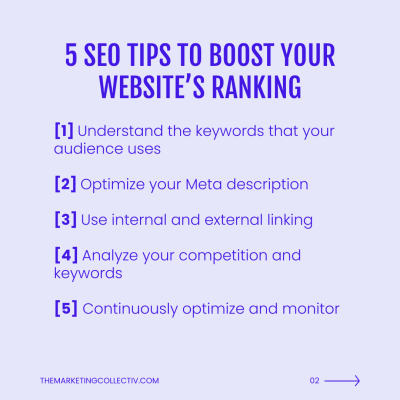 5 SEO tips to boost your website's ranking